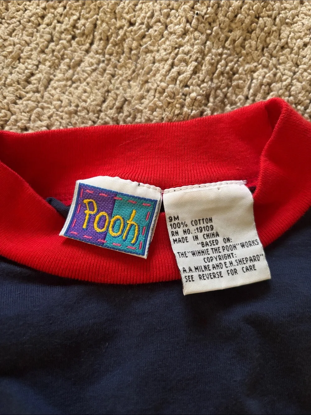 Navy Winnie the Pooh Balloon Short Sleeve One-Piece
